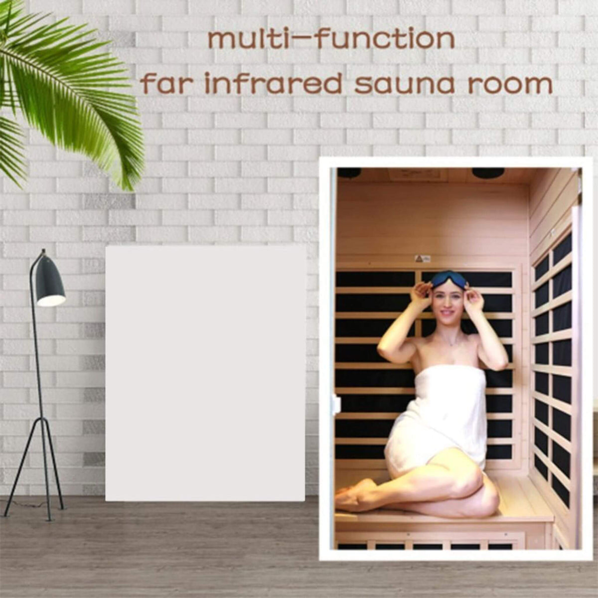 Thermora Ivara Luxury 2-Person Hemlock Wood FAR Infrared Sauna Room W/ Glass Door, 1750W