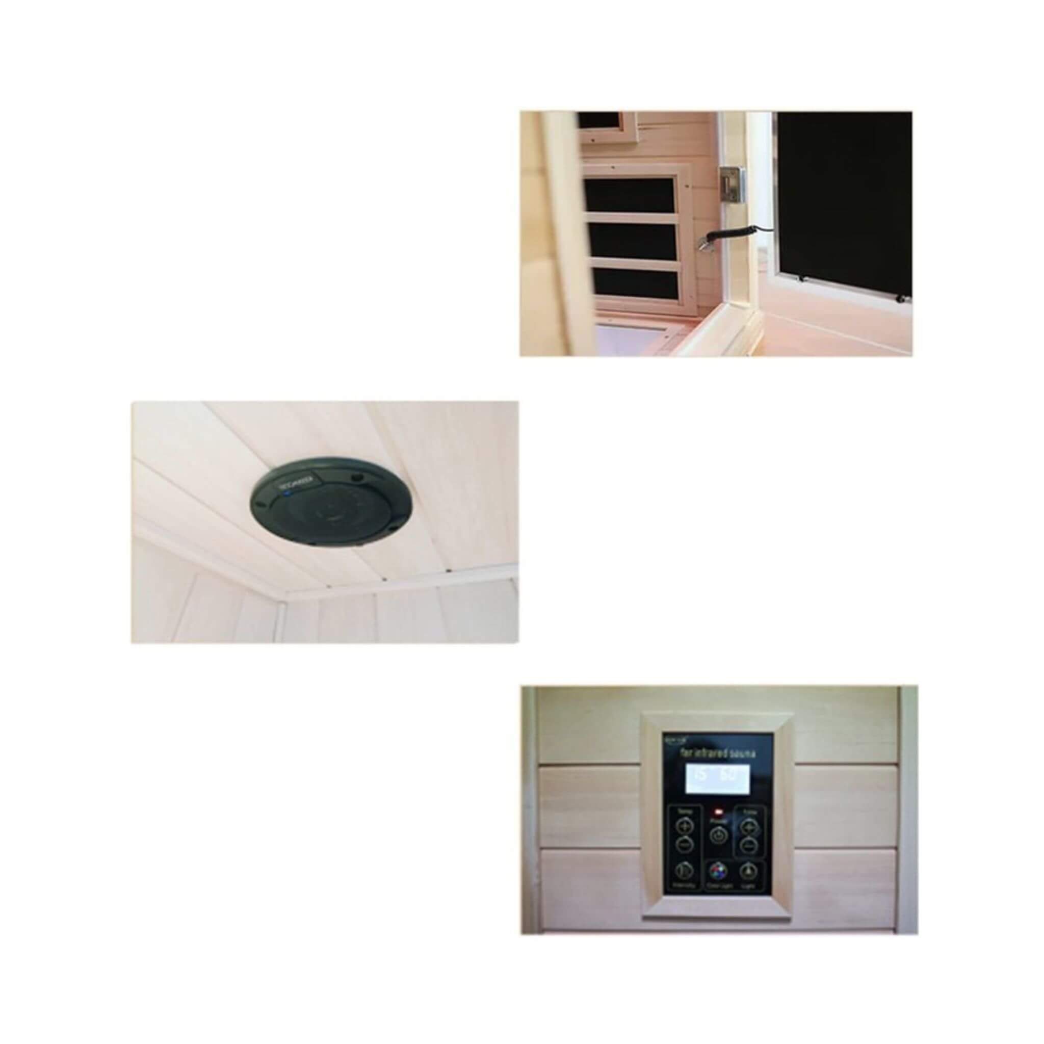 Thermora Ivara Luxury 2-Person Hemlock Wood FAR Infrared Sauna Room W/ Glass Door, 1750W
