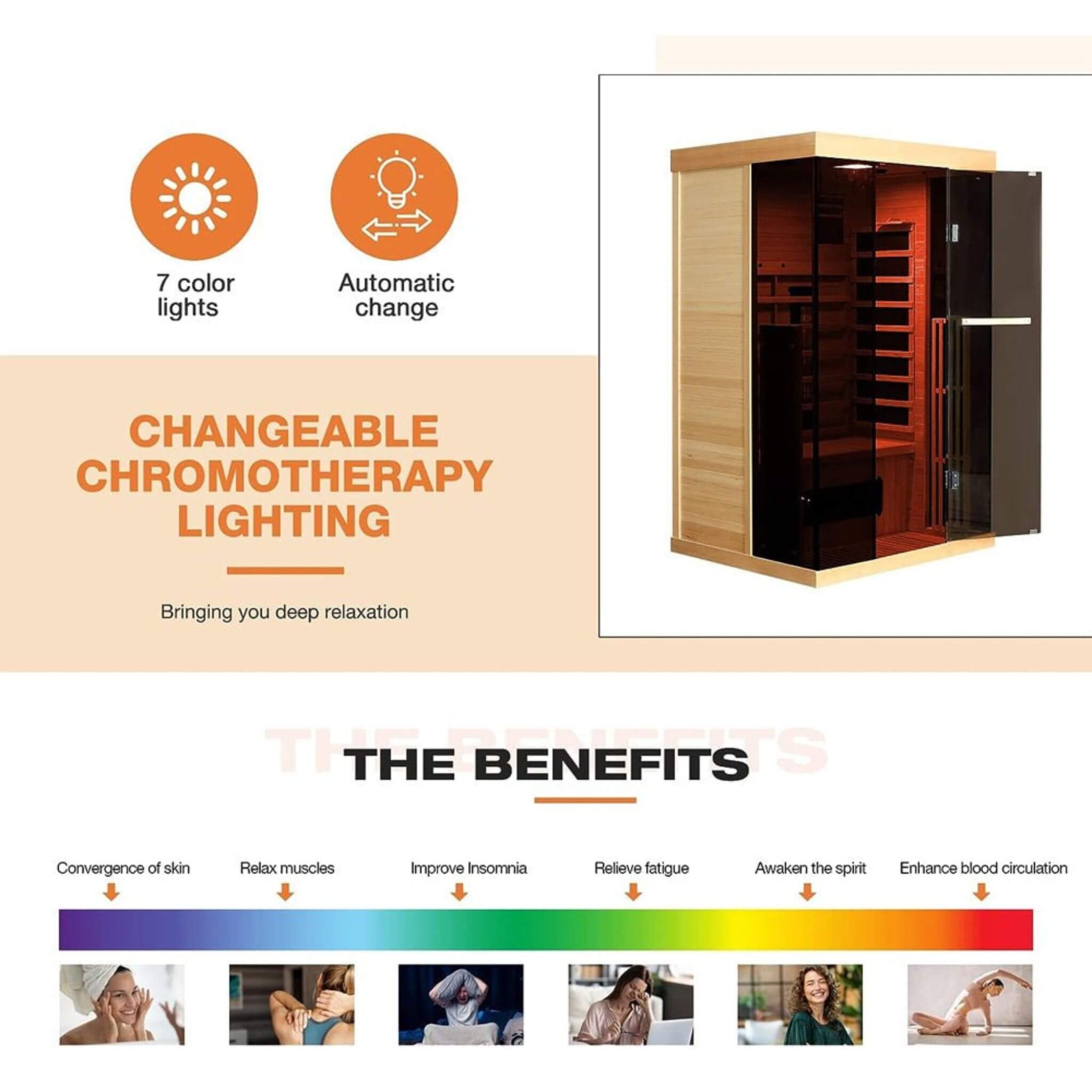 Thermora Valen 2-Person Low EMF FAR Infrared Sauna With Panoramic Tempered Glass