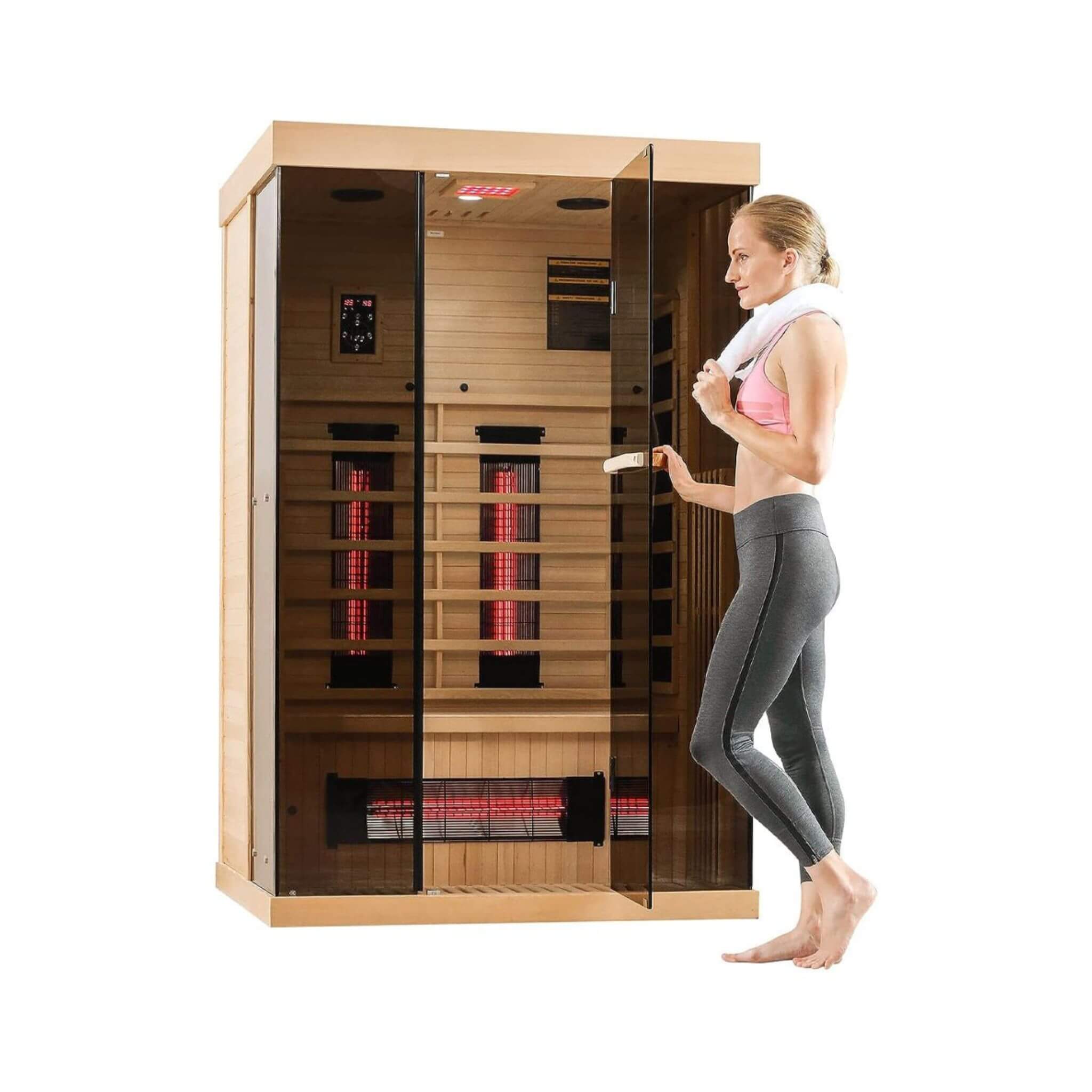 Thermora Valen 2-Person Low EMF FAR Infrared Sauna With Panoramic Tempered Glass