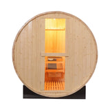 Thermora Haven Premium All-Weather Outdoor Pinewood Barrel Sauna Kit With 4.5KW Heater And Tempered Glass Window [Made-To-Order]