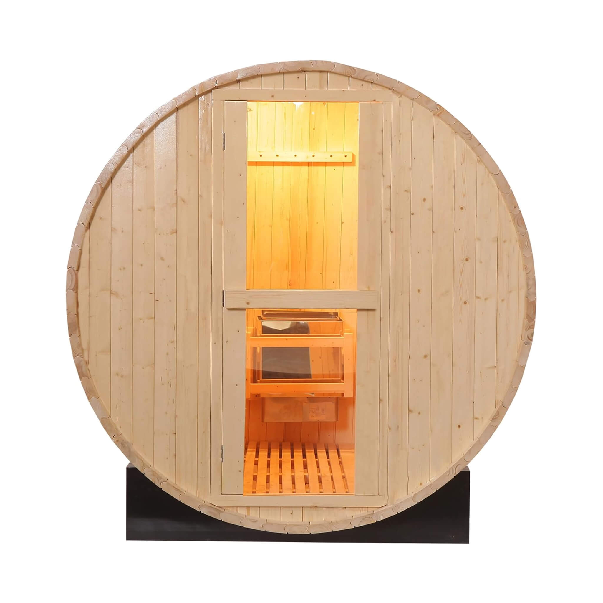 Haven Premium All-Weather Outdoor Pinewood Barrel Sauna Kit With 4.5KW Heater And Tempered Glass Window [Made-To-Order] (SAK91462)