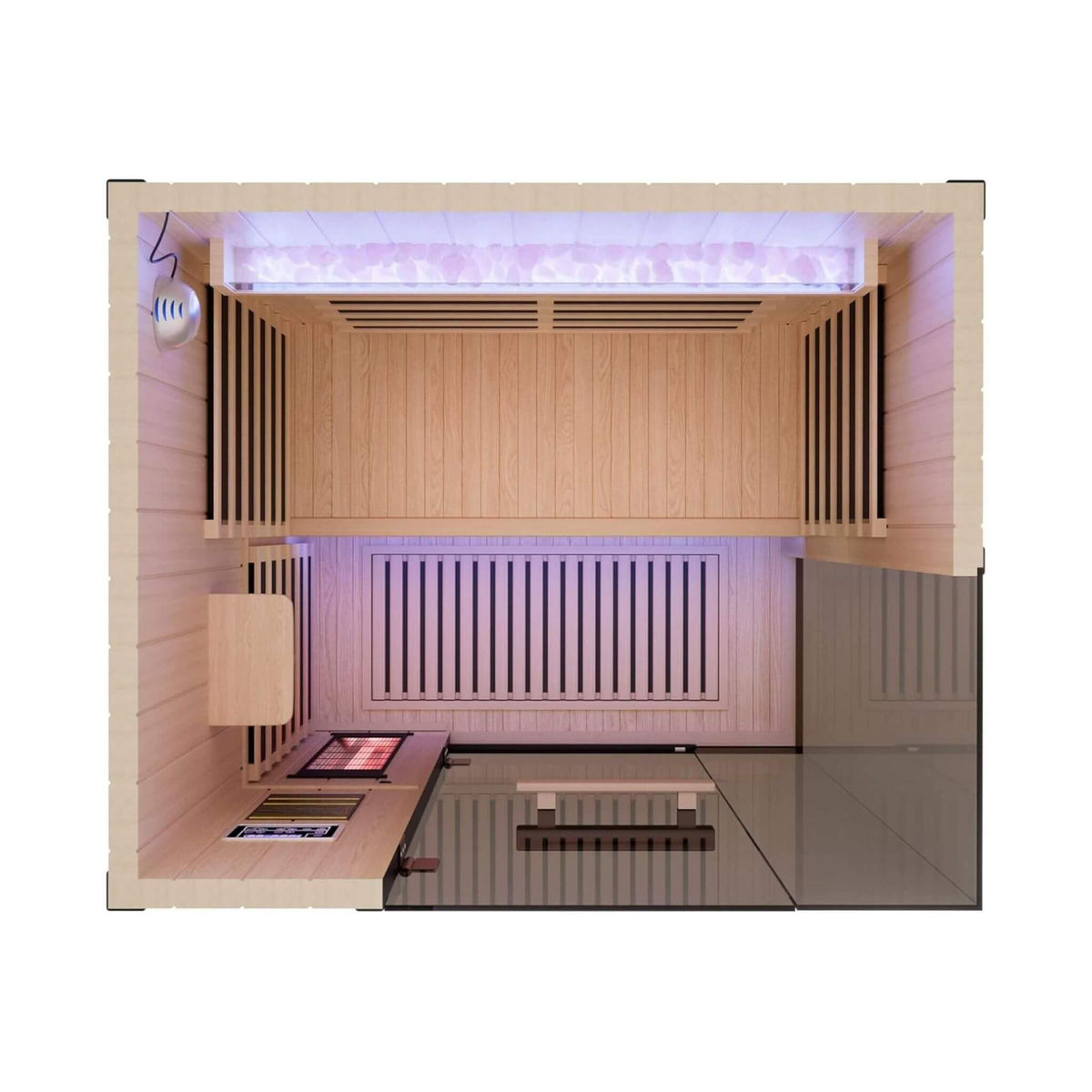 Thermora Pandora Premium 2-Person Indoor Infrared Sauna With Red Light Therapy And Himalayan Salt Rocks