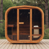 Scandinavian ThermoWood Cube Sauna | 3-Person Outdoor with LED Lighting