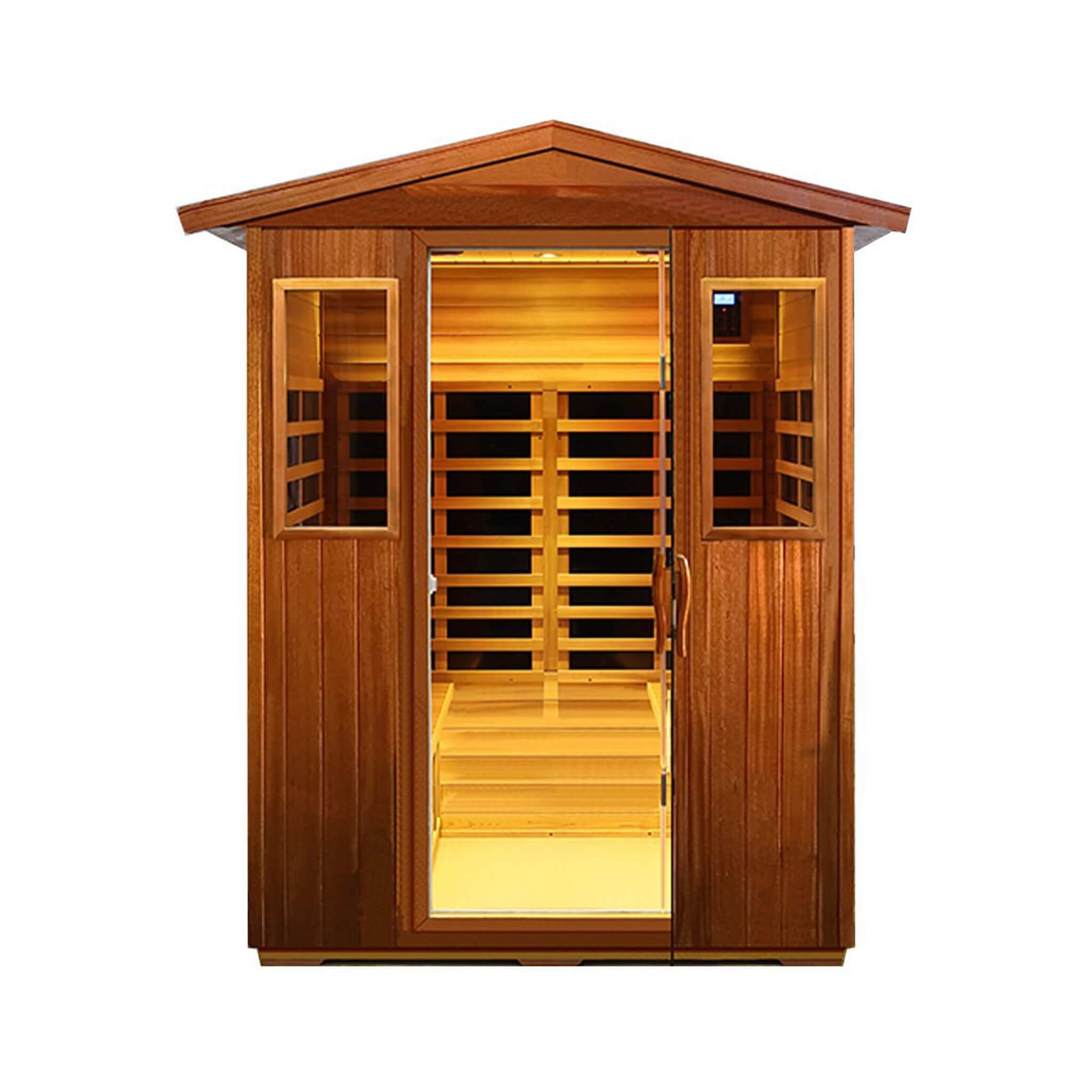 Thermora Valois Premium 4-Person 2050W Luxury Low EMF Outdoor FAR Infrared Home Sauna With Bluetooth Audio