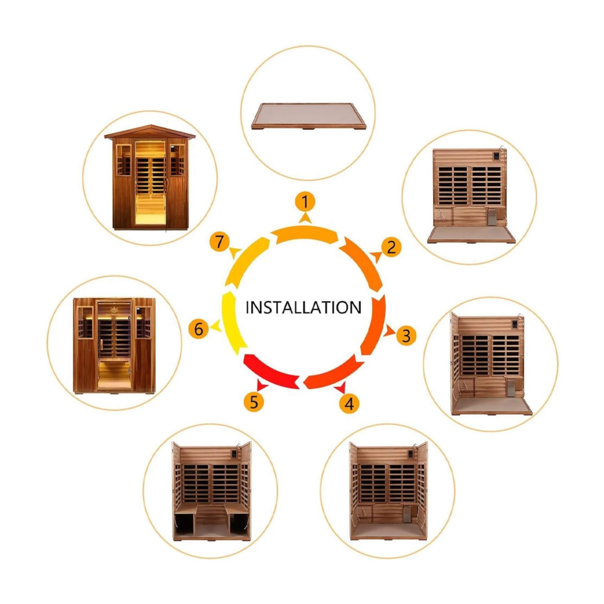Thermora Valois Premium 4-Person 2050W Luxury Low EMF Outdoor FAR Infrared Home Sauna With Bluetooth Audio