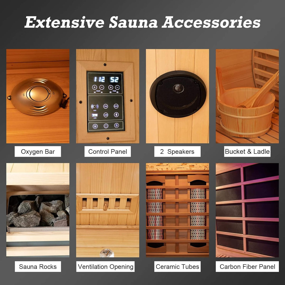 Rövia Aurora 3-Person Indoor Hybrid Sauna Room With Infrared And 4.5KW Steam Heater [Made-To-Order]