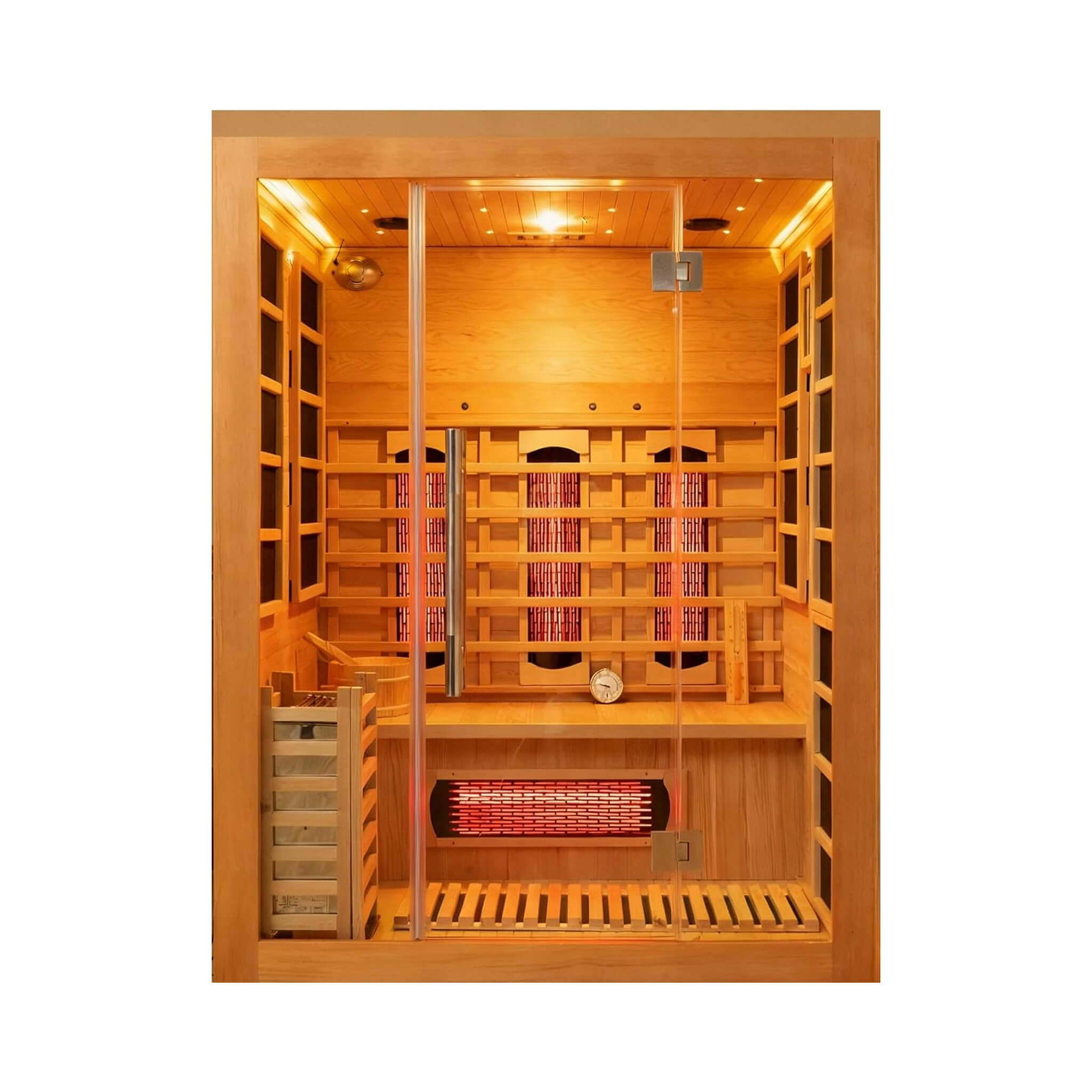 Rövia Aurora 3-Person Indoor Hybrid Sauna Room With Infrared And 4.5KW Steam Heater [Made-To-Order]