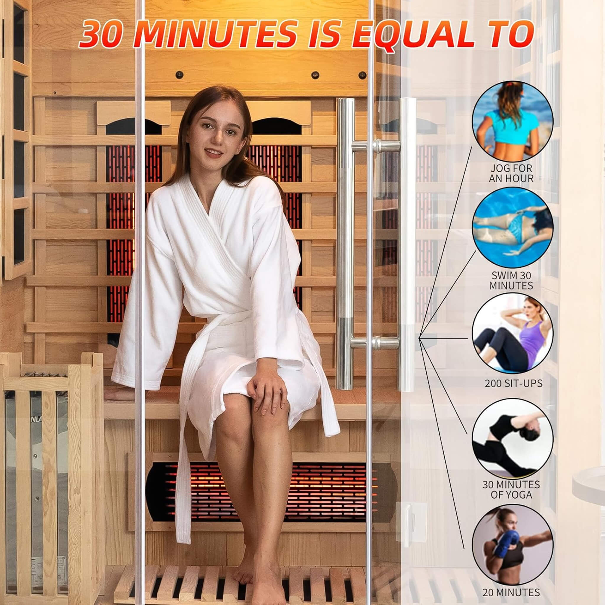Rövia Aurora 3-Person Indoor Hybrid Sauna Room With Infrared And 4.5KW Steam Heater [Made-To-Order]
