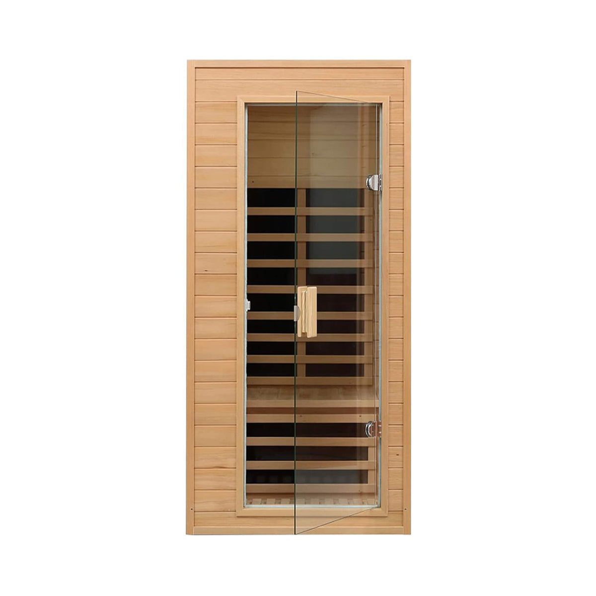Thermora Elara Premium 1-Person Indoor Low EMF FAR Infrared Heat Hemlock Wood Personal Home Spa Sauna, 1200W