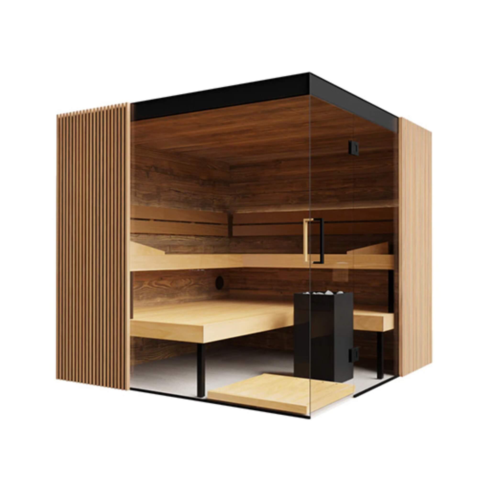 ThermaSol Aalto 4-Person Indoor Semi-Panoramic Glass Sauna Cabin