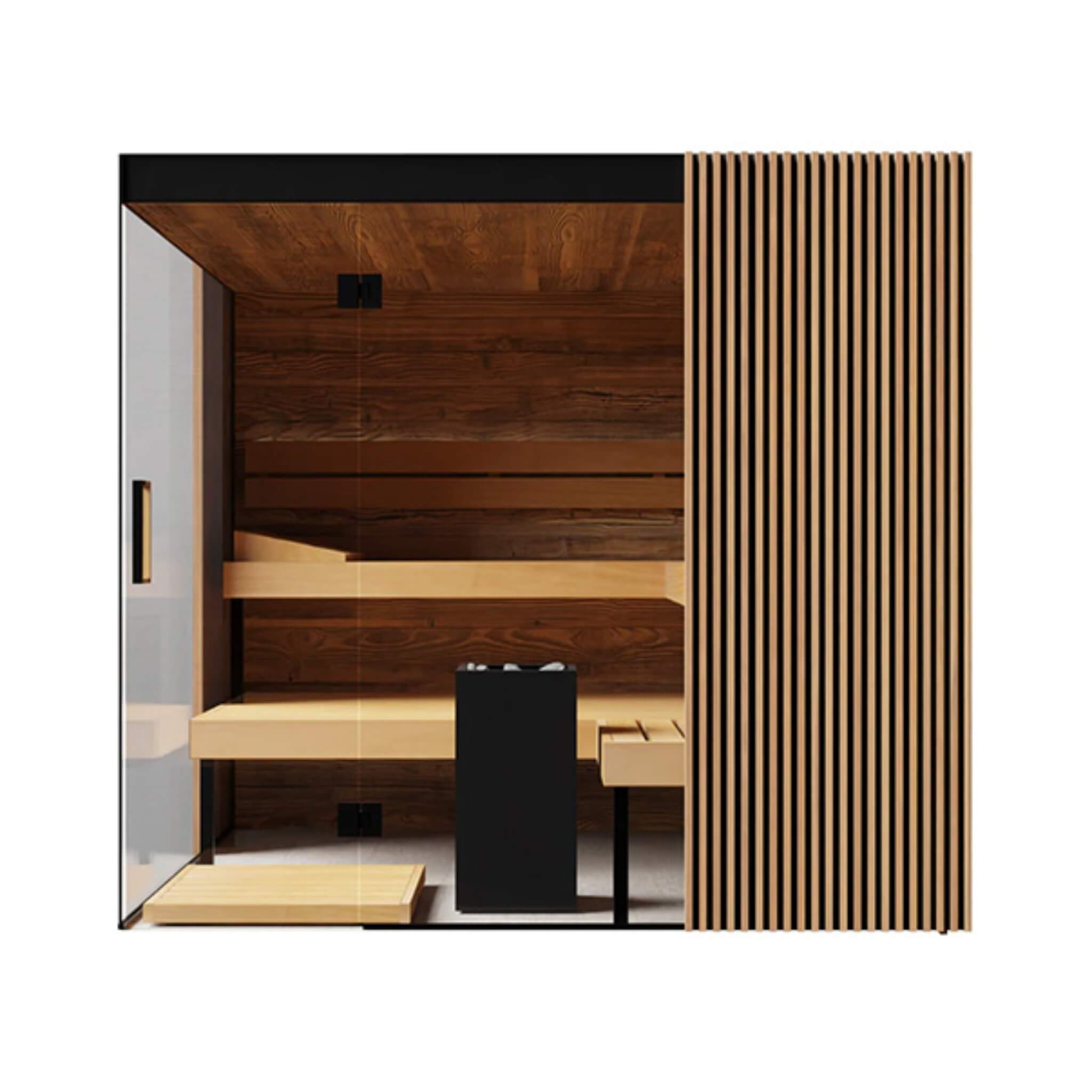 ThermaSol Aalto 4-Person Indoor Semi-Panoramic Glass Sauna Cabin