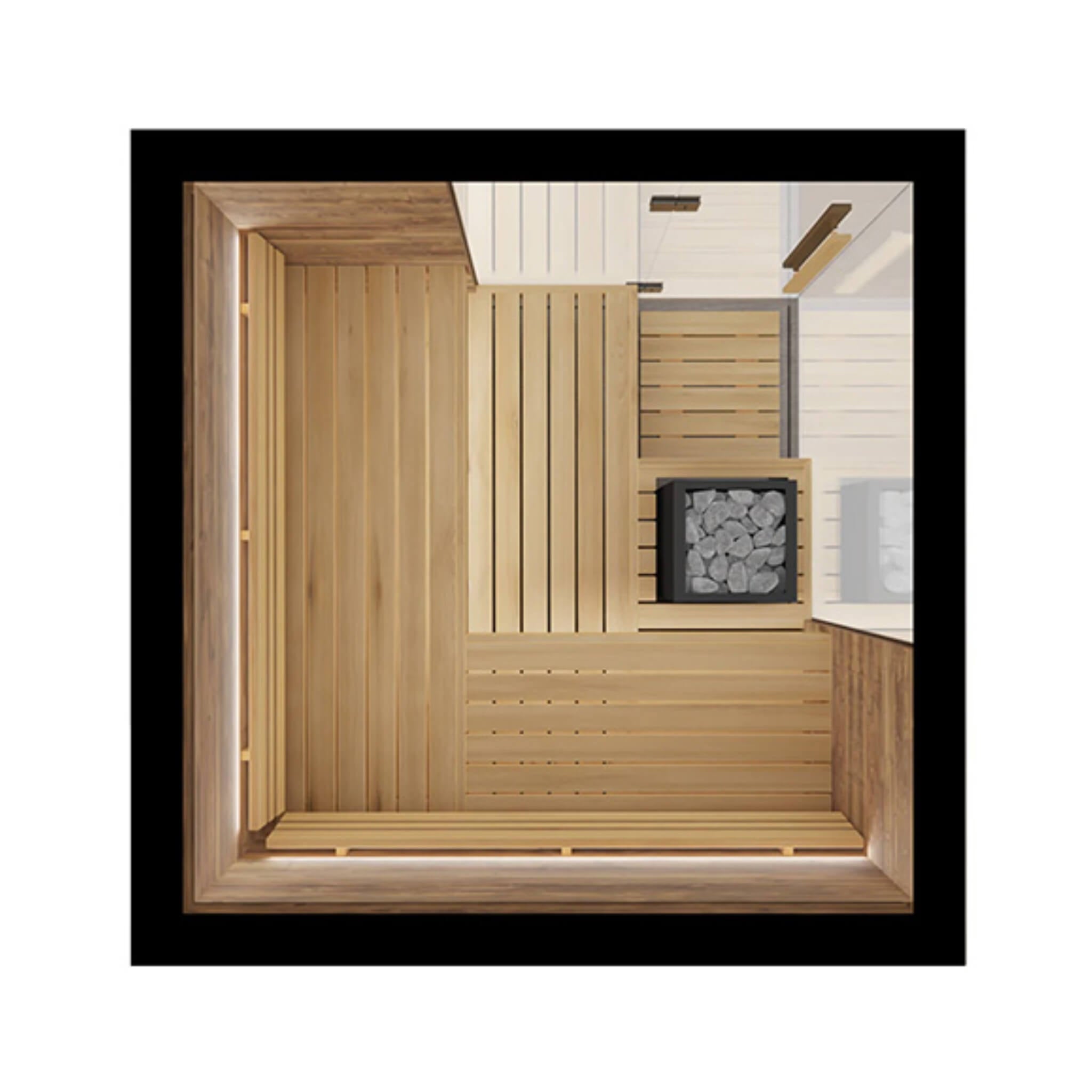 ThermaSol Astra 4-Person Indoor Semi-Panoramic Glass Sauna Cabin