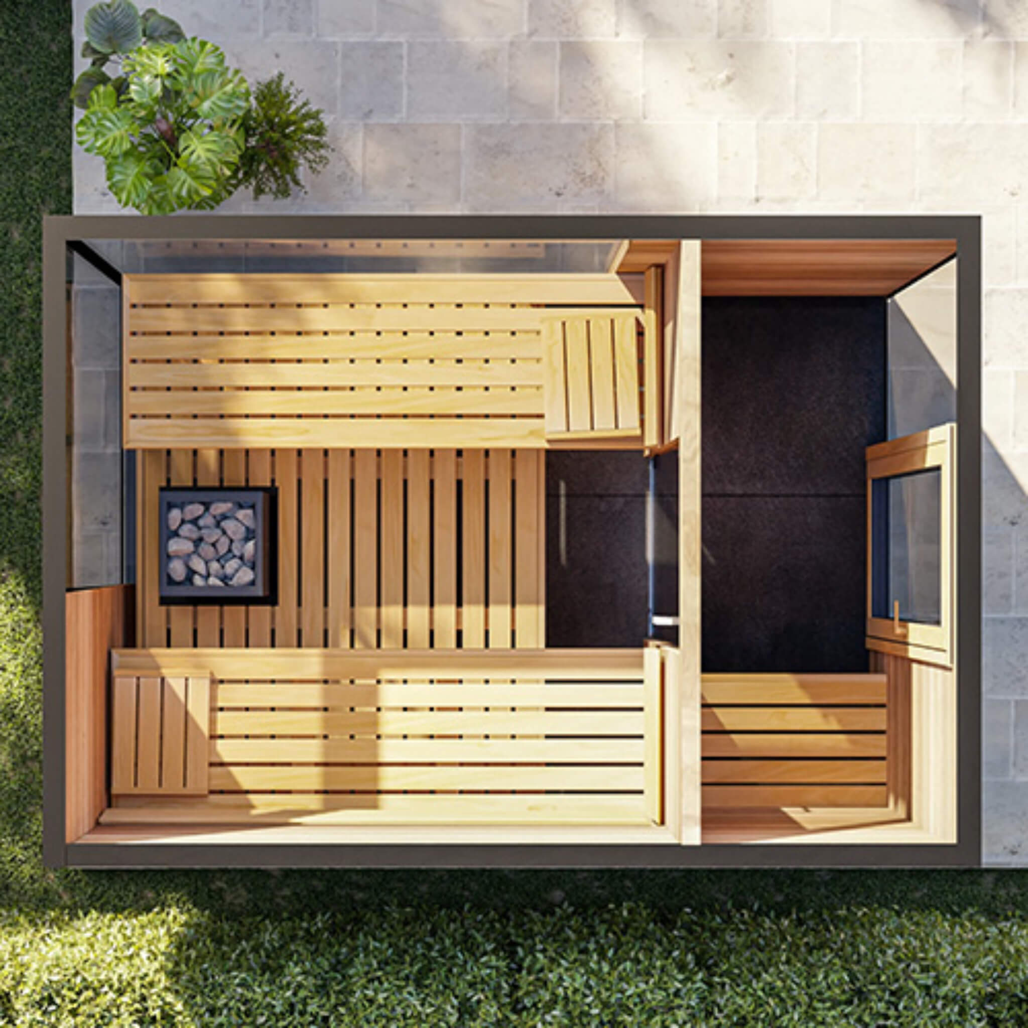 ThermaSol Ombra 5-Person Fully-Assembled Outdoor Sauna Cabin