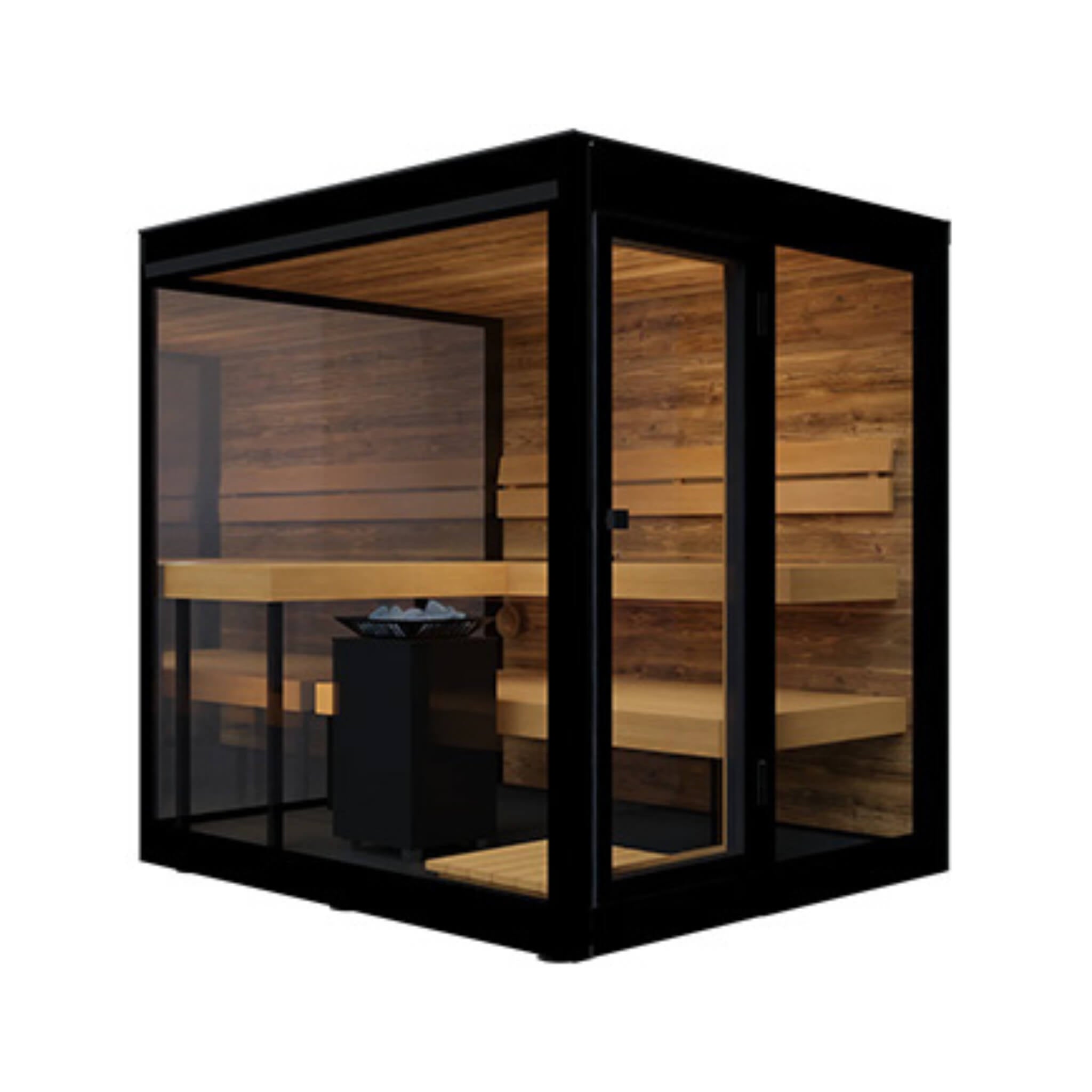 ThermaSol Vue 4-Person Outdoor Mirrored Glass Sauna Cabin