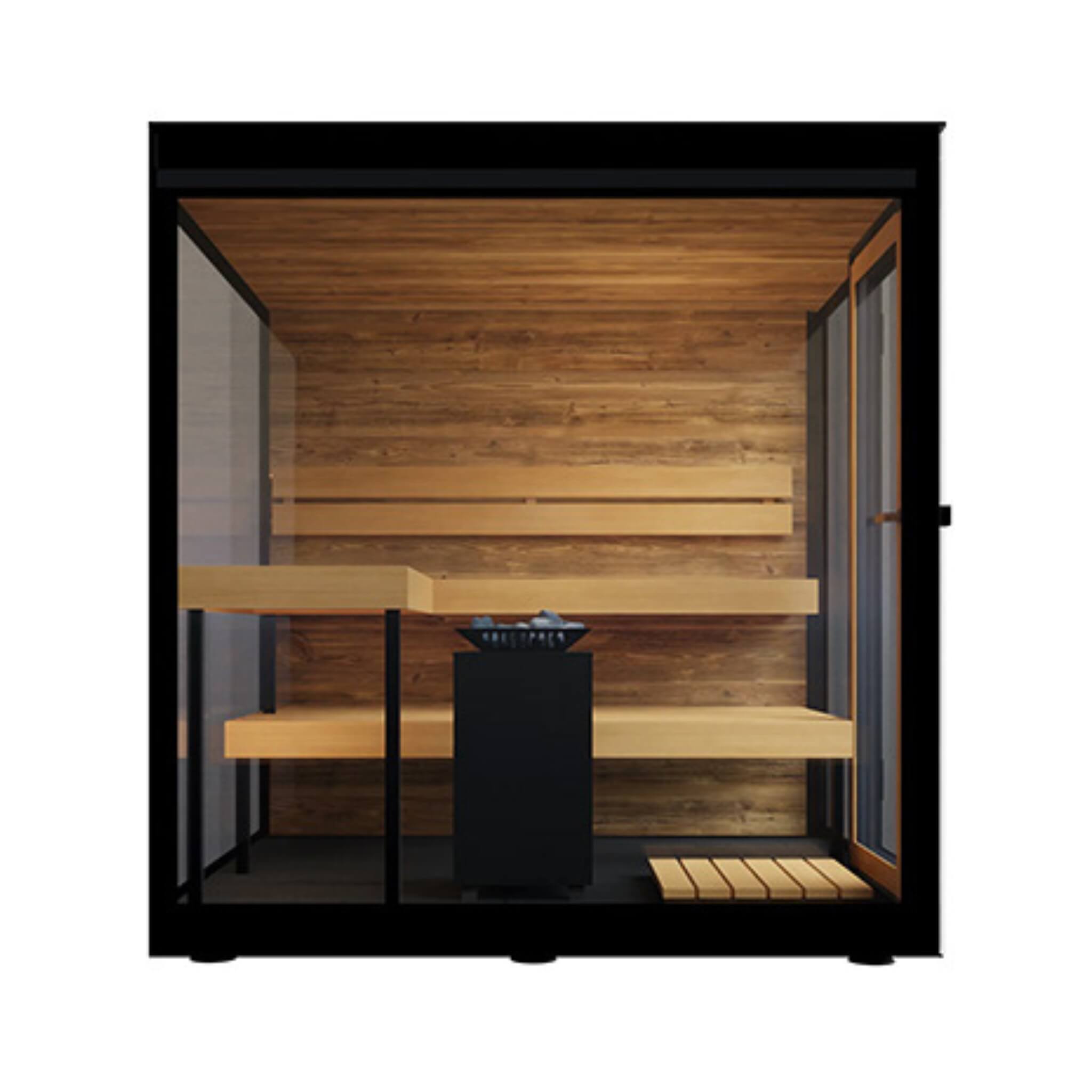 ThermaSol Vue 4-Person Outdoor Mirrored Glass Sauna Cabin