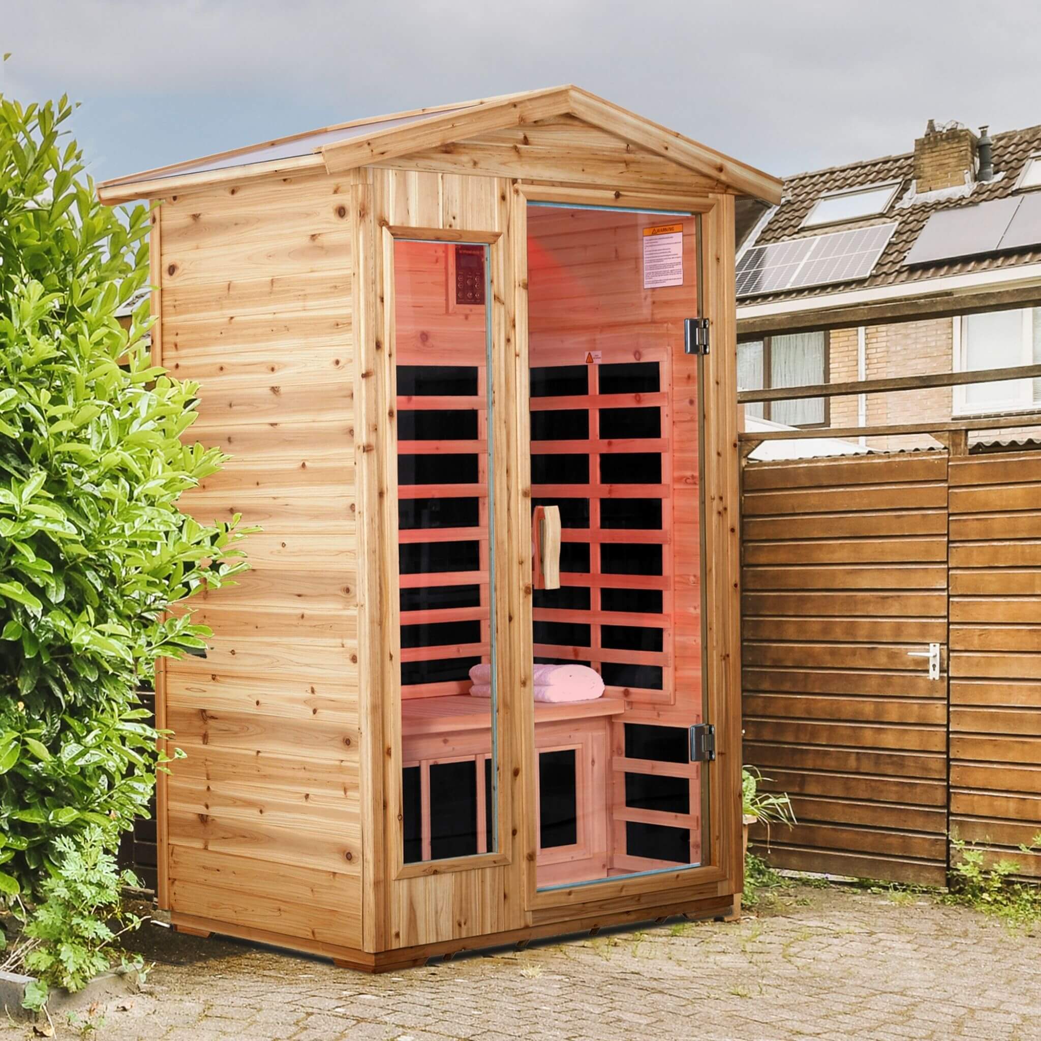 Thermora Vexa 2-Person Outdoor Infrared Sauna With Bluetooth Audio And LED Lighting