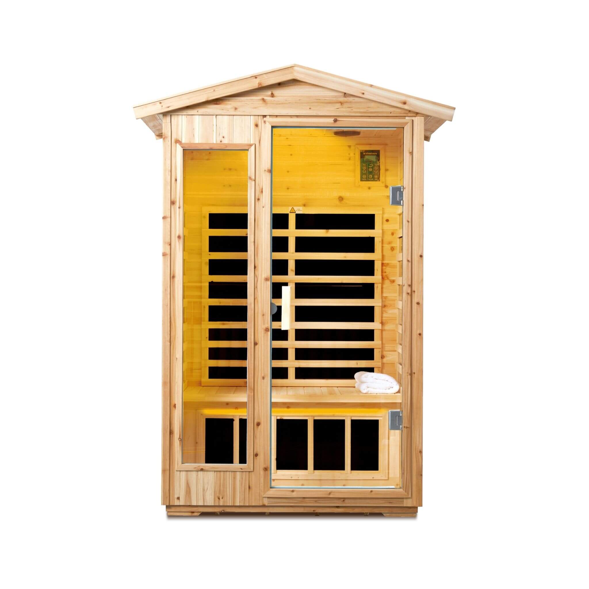 Thermora Vexa 2-Person Outdoor Infrared Sauna With Bluetooth Audio And LED Lighting