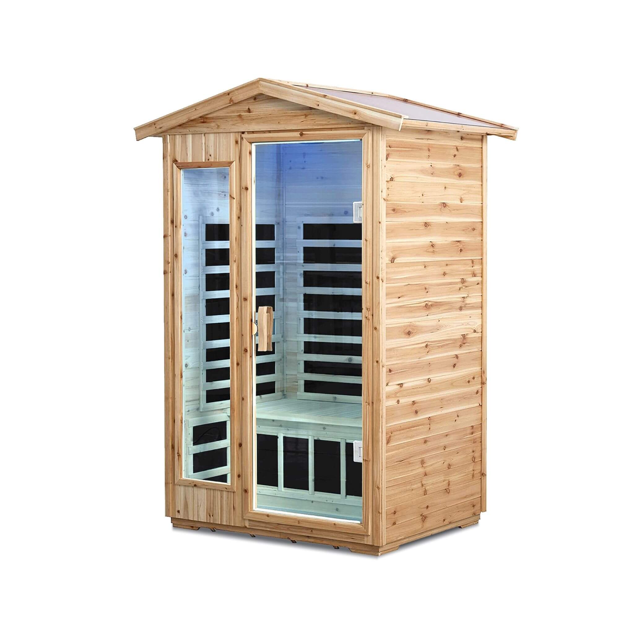 Thermora Vexa 2-Person Outdoor Infrared Sauna With Bluetooth Audio And LED Lighting