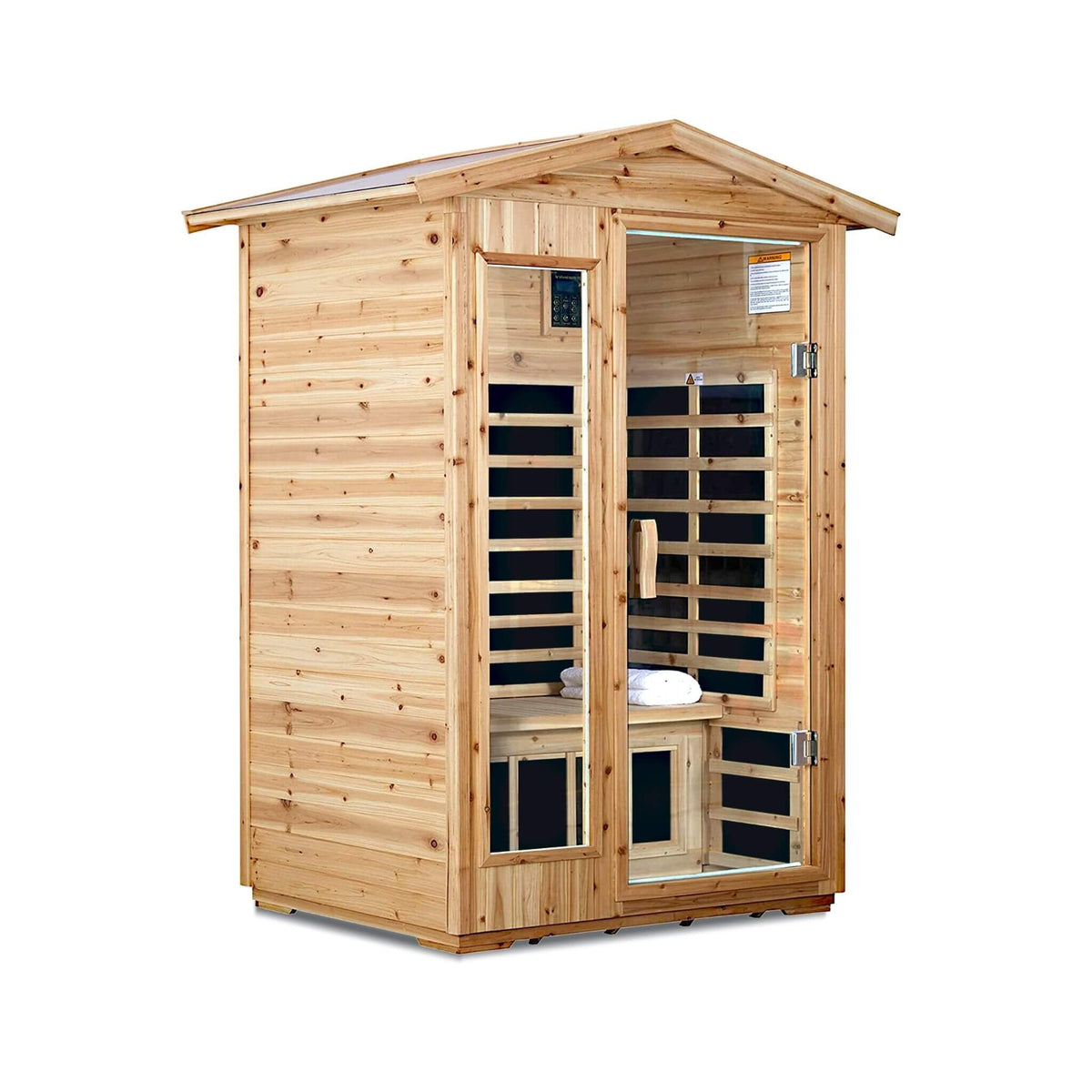 Thermora Vexa 2-Person Outdoor Infrared Sauna With Bluetooth Audio And LED Lighting