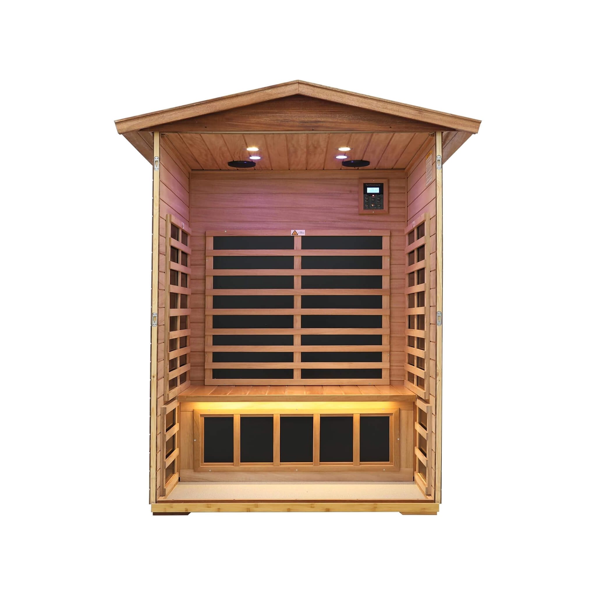 Thermora Ignis 2-Person Ultra-Low EMF Mahogany Outdoor Infrared Sauna With Bluetooth Speakers