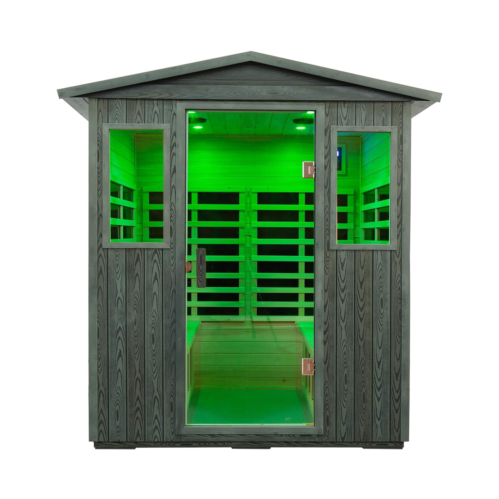 Thermora Eterna 4-Person Full-Spectrum Low EMF Carbonized Composite Infrared Sauna Room With Bluetooth Speakers