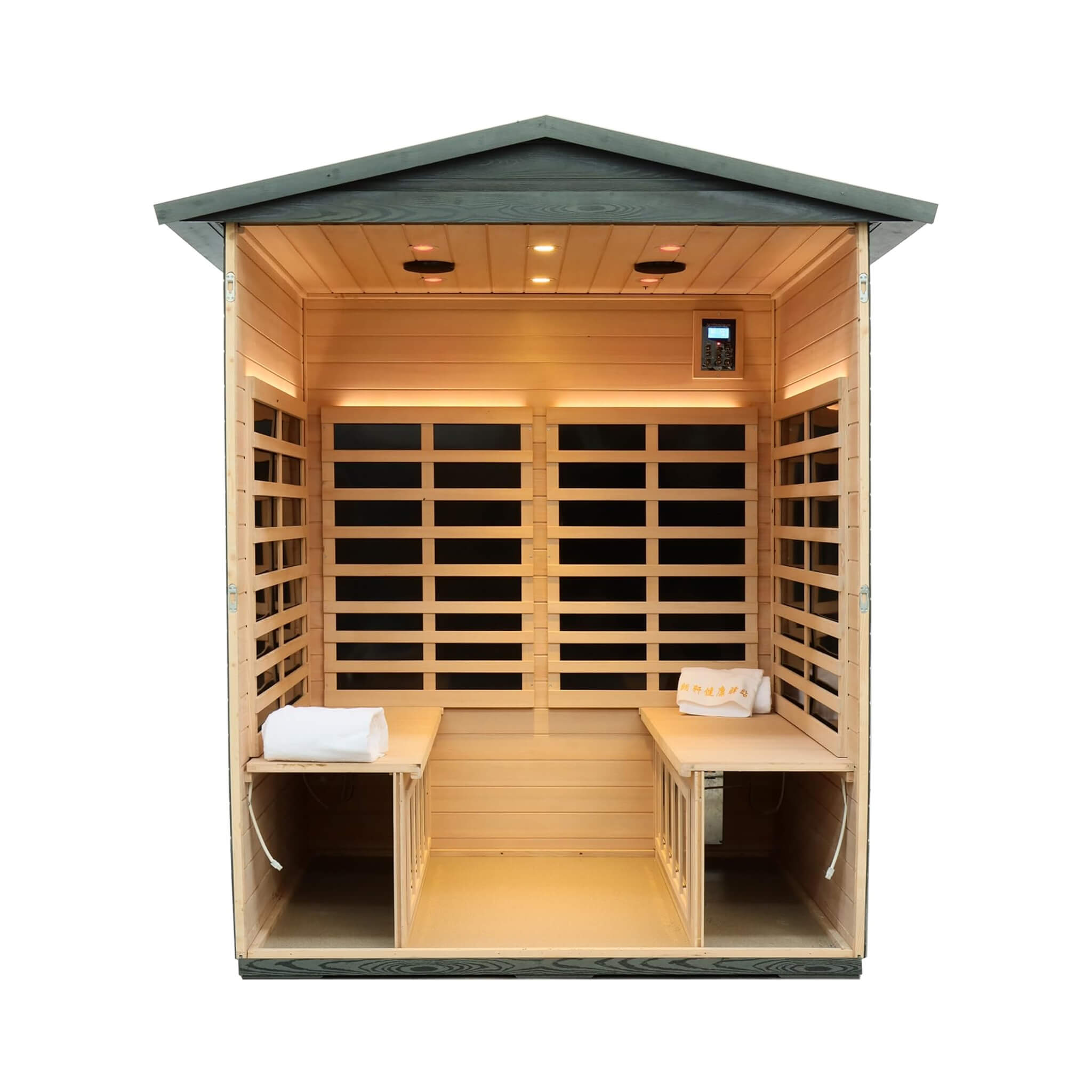 Thermora Eterna 4-Person Full-Spectrum Low EMF Carbonized Composite Infrared Sauna Room With Bluetooth Speakers