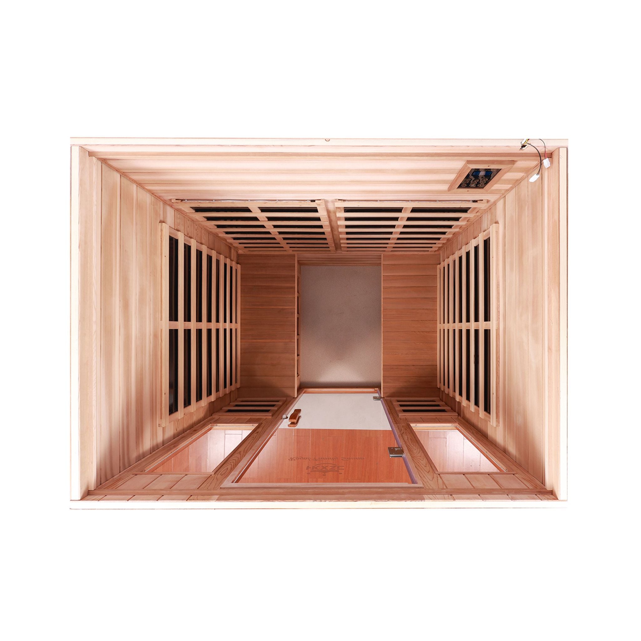 Thermora Kairo 4-Person Outdoor Infrared Hemlock Sauna With Tempered Glass Door