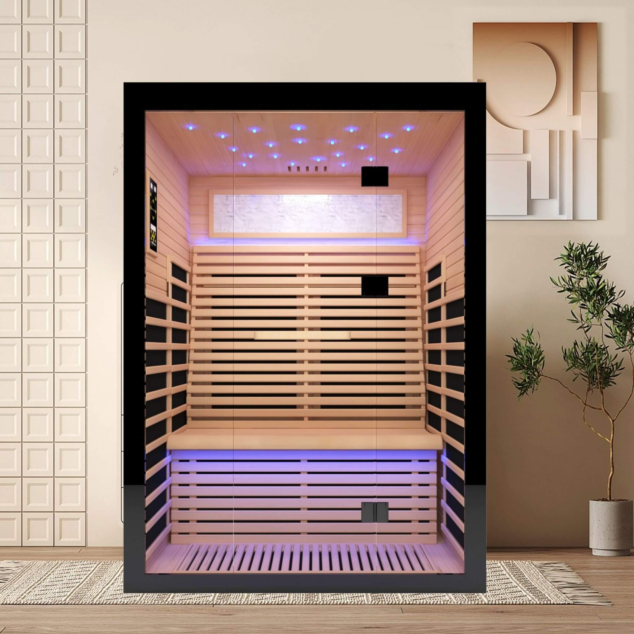 Thermora Vapor Luxury 2-Person Canadian Hemlock Wood Far Infrared Home Sauna