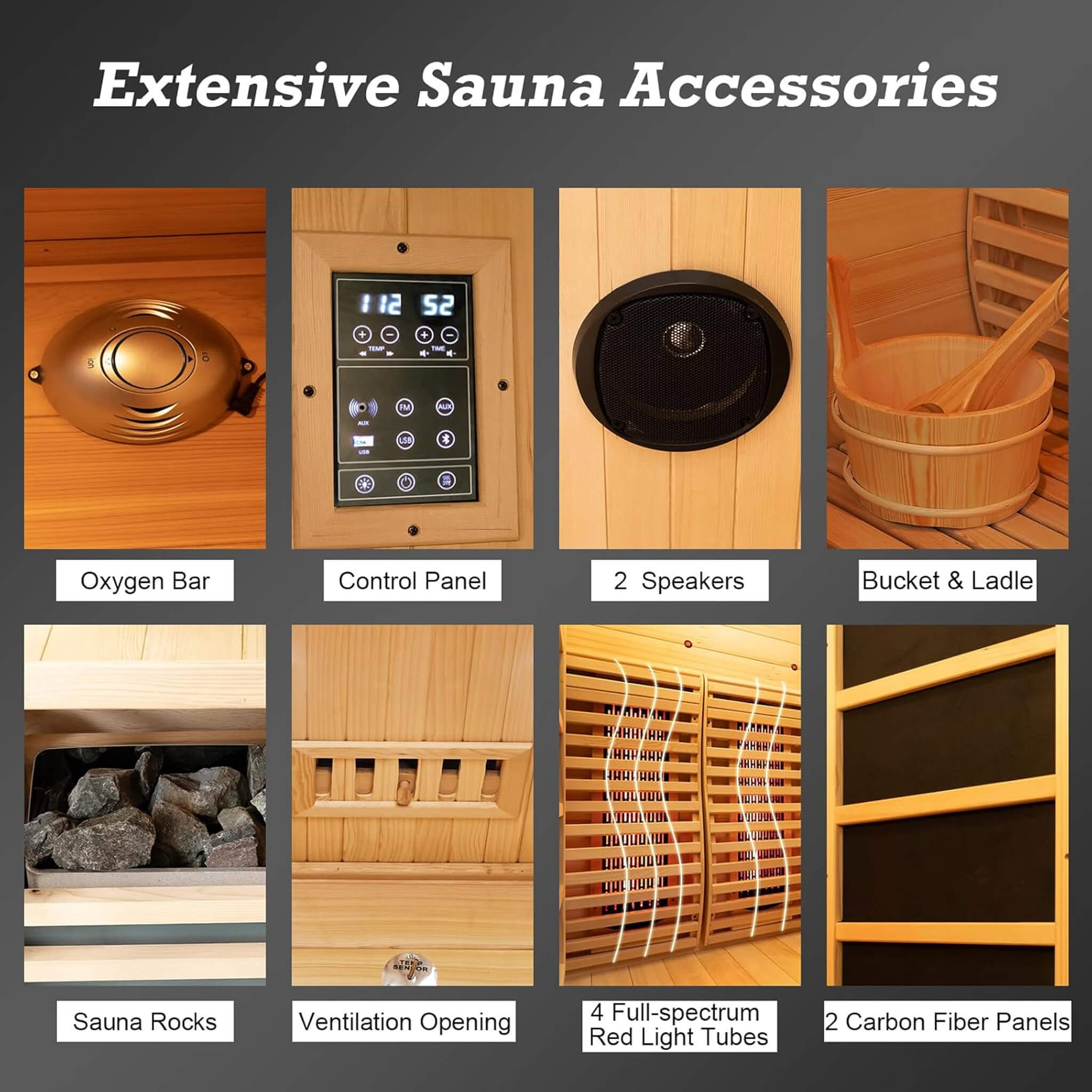 Rövia Luma 2-Person Indoor Hybrid Sauna Room With Infrared And 3.5KW Steam Heater [Made-To-Order]