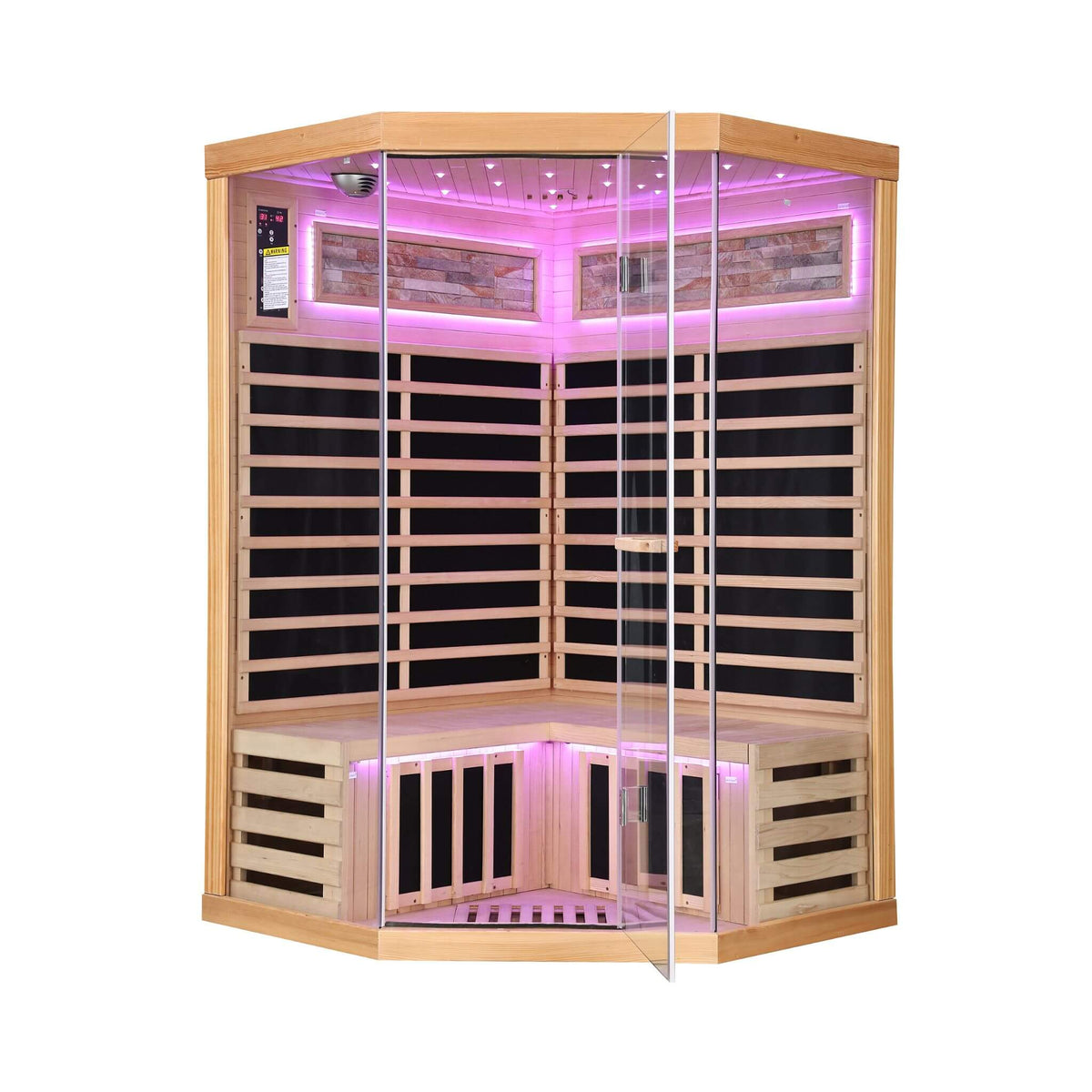 Thermora Ember Premium Canadian Hemlock 2-Person Indoor Infrared Sauna Room With Glass Front - photo 8