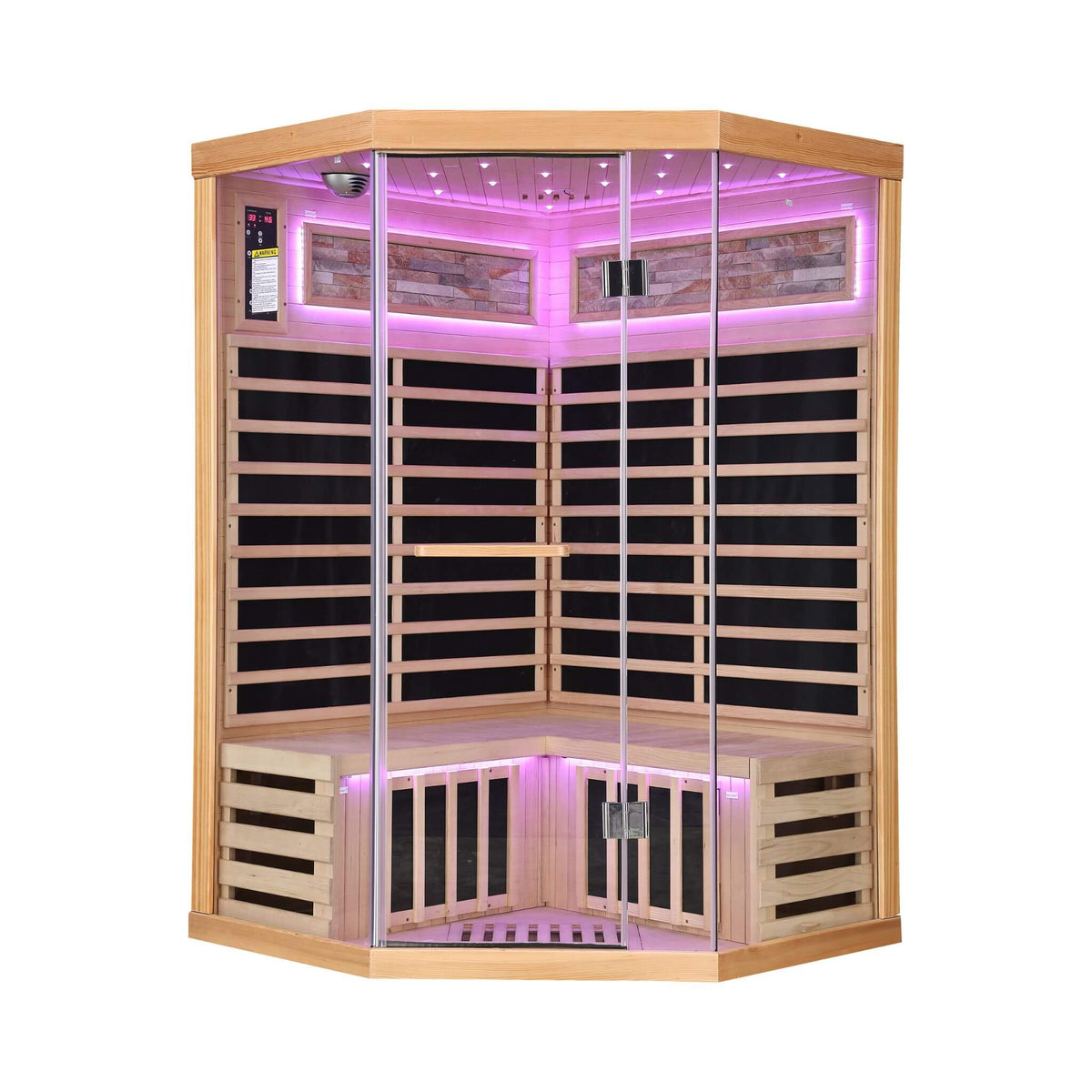 Thermora Ember Premium Canadian Hemlock 2-Person Indoor Infrared Sauna Room With Glass Front - photo 7