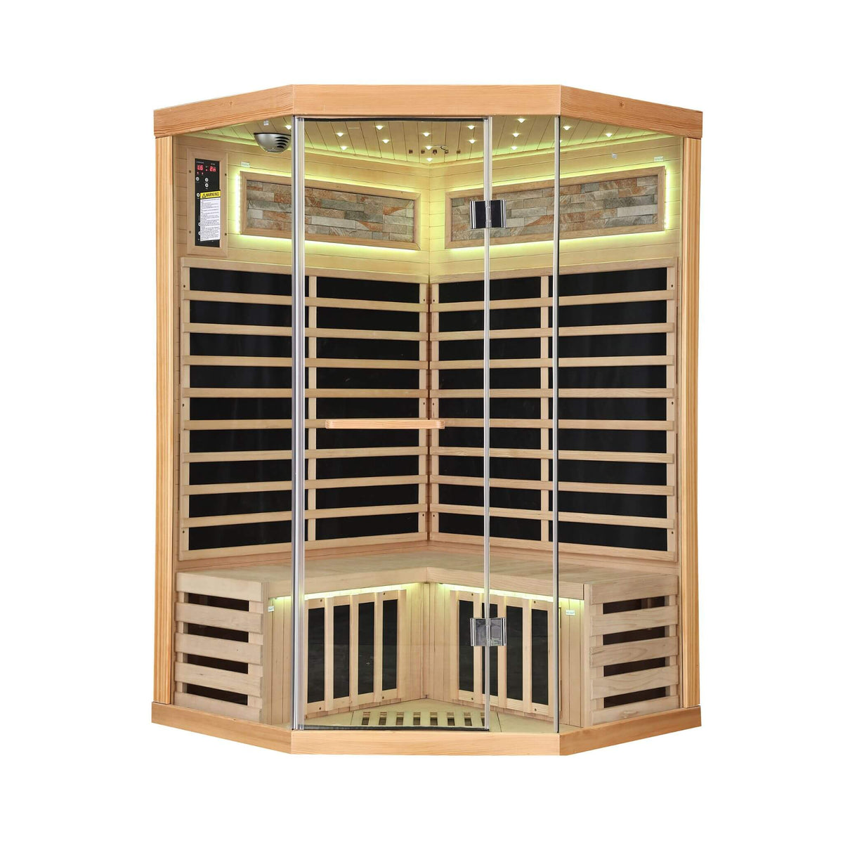 Thermora Ember Premium Canadian Hemlock 2-Person Indoor Infrared Sauna Room With Glass Front - photo 13