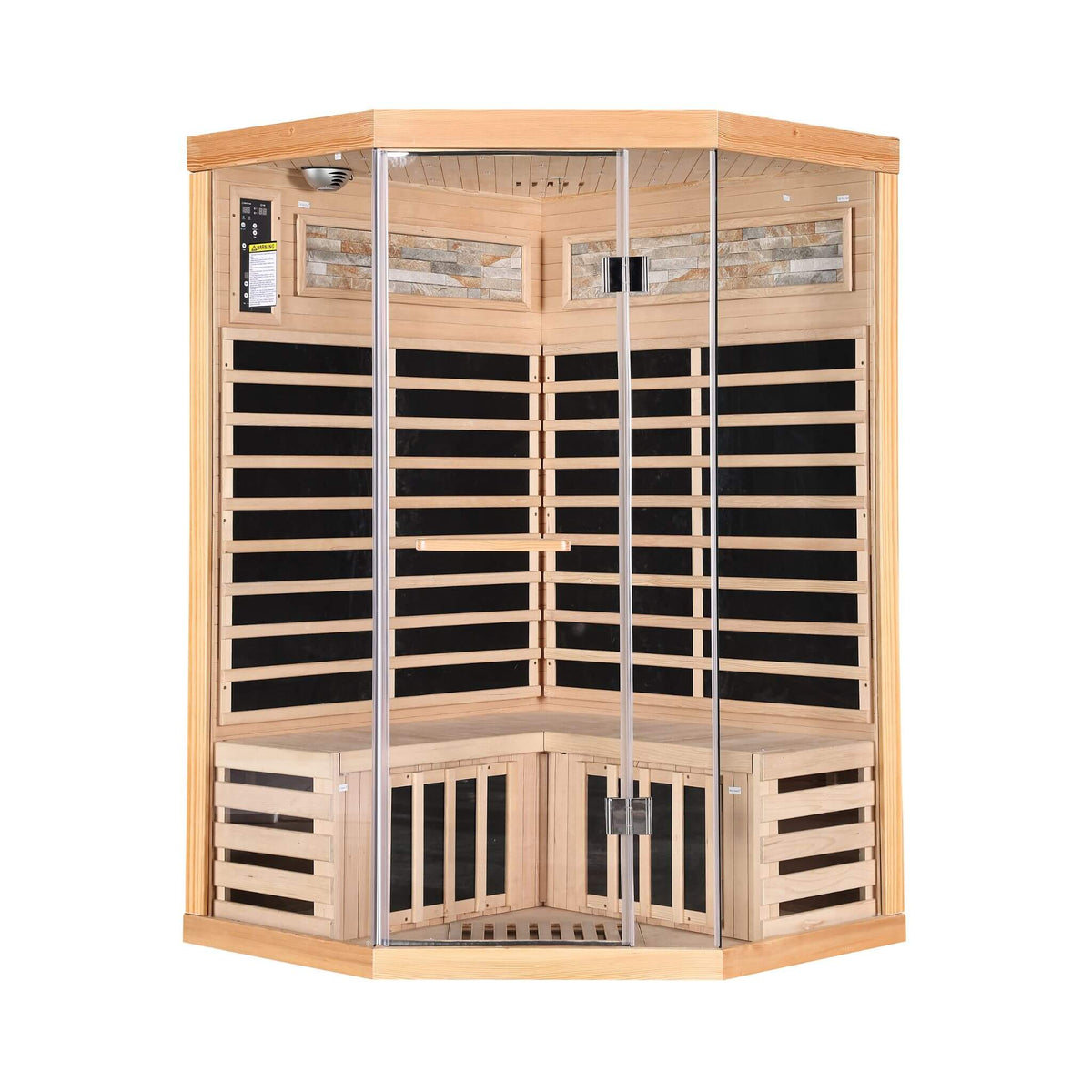Thermora Ember Premium Canadian Hemlock 2-Person Indoor Infrared Sauna Room With Glass Front
