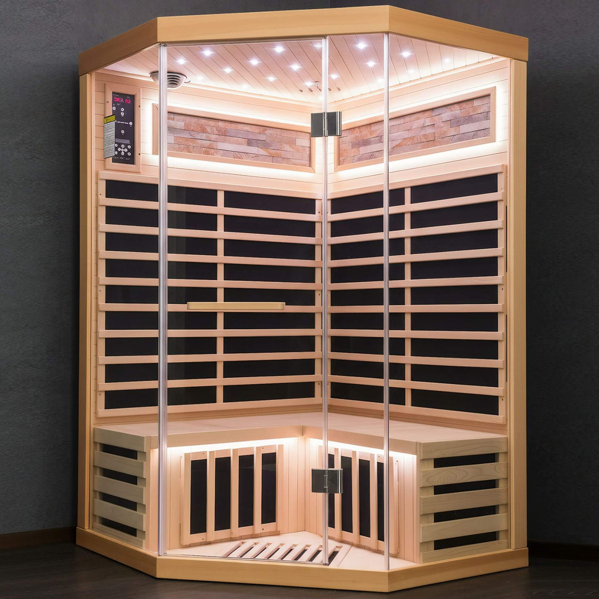 Thermora Ember Premium Canadian Hemlock 2-Person Indoor Infrared Sauna Room With Glass Front - photo 2