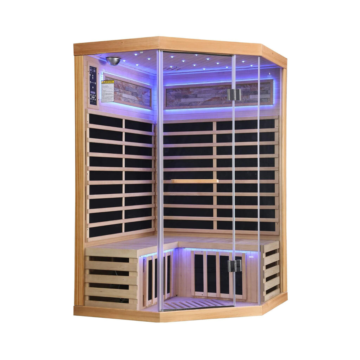 Thermora Ember Premium Canadian Hemlock 2-Person Indoor Infrared Sauna Room With Glass Front - photo 15