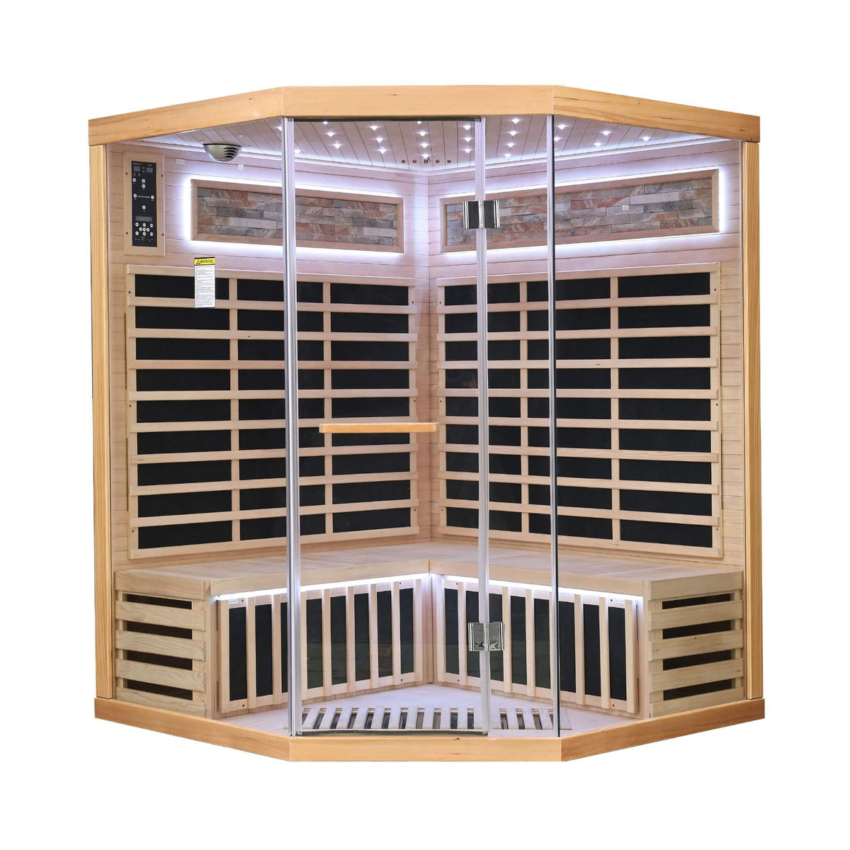 Thermora Aura Premium Canadian Hemlock Pentagonal Indoor Infrared Sauna Room With Glass Front - photo 15