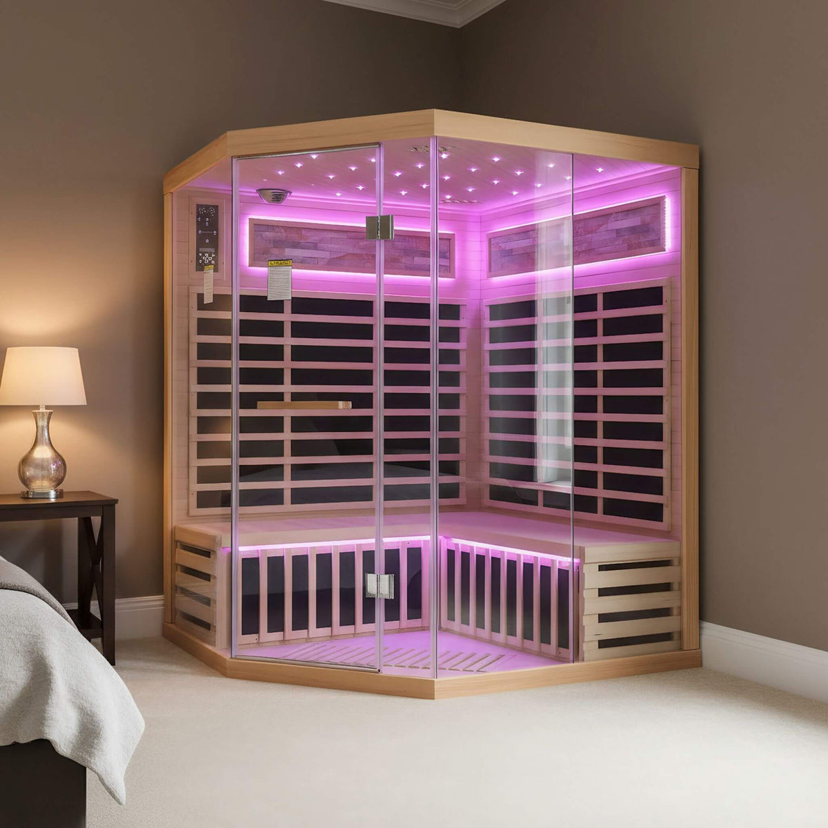 Thermora Aura Premium Canadian Hemlock Pentagonal Indoor Infrared Sauna Room With Glass Front - photo 2